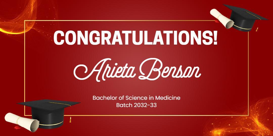 Red Graduation Celebration with Graduates and Diplomas Tarpaulin Template