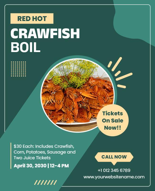 Red Hot Crawfish Boil Event Flyer Template