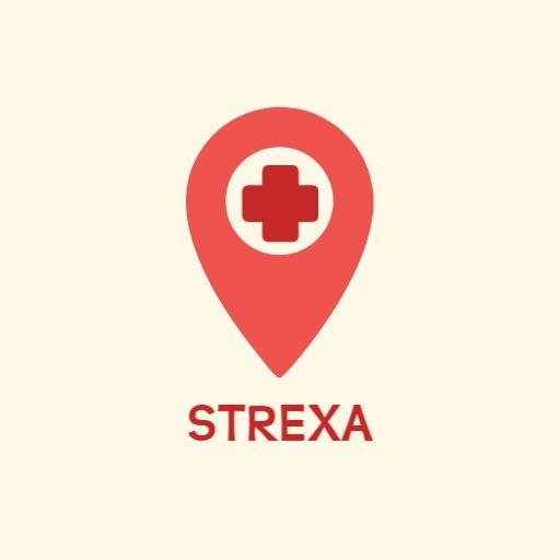 Red Location Pin Symbolizing Essential Hospital Services Logo Template