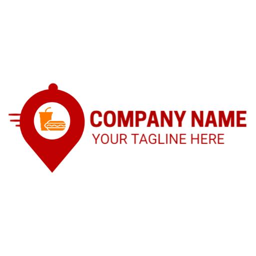Red Location Pin Symbolizing Fresh Catering Service Logo Template