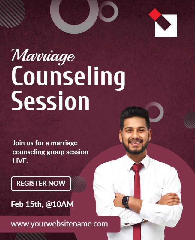 Red Marriage Counseling Flyer Template