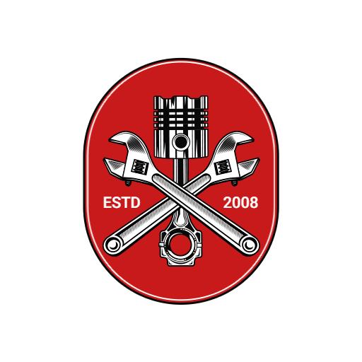 Red Mechanical Tools Design for Automotive Services Logo Template