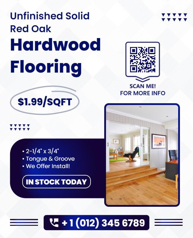 Red Oak Hardwood Flooring Sale Flyer Template