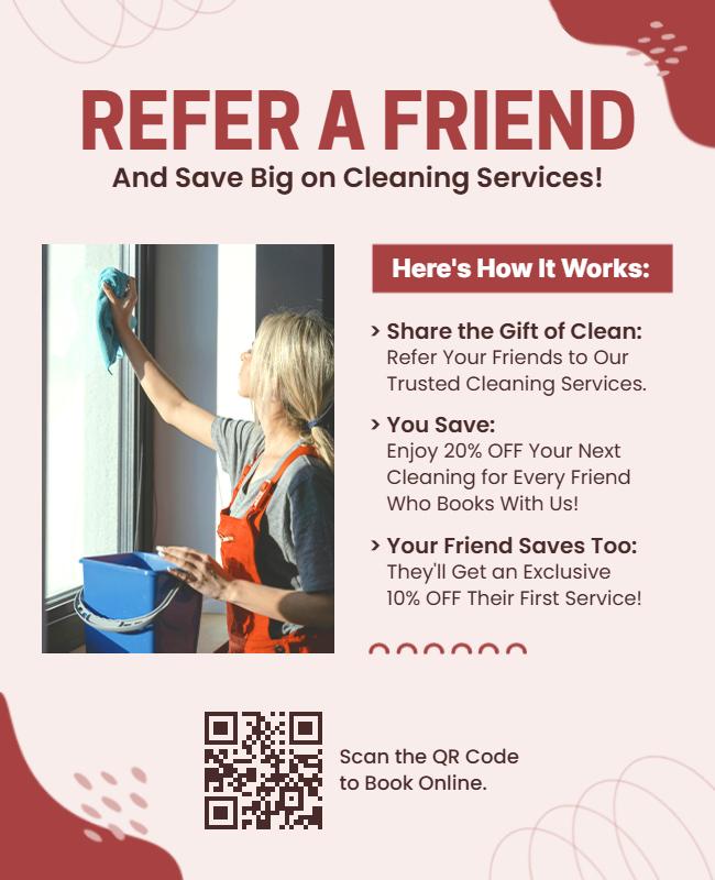 Refer a Friend Cleaning Services Flyer Template
