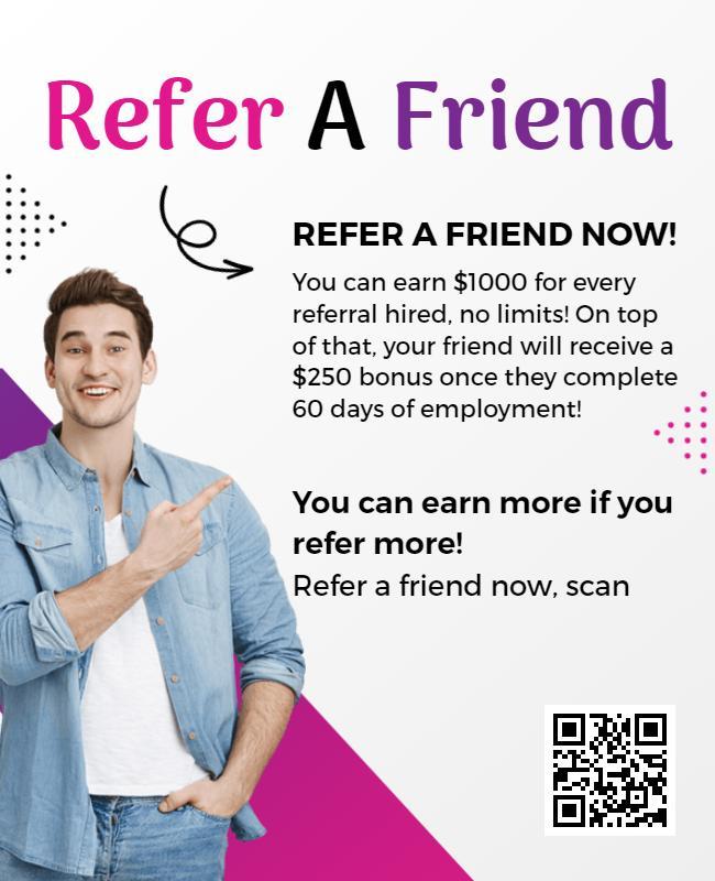 Playful Purple Referral Program Earnings Flyer Template