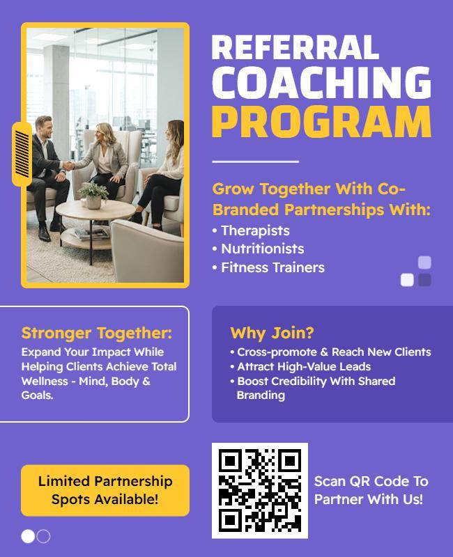 Referral Coaching Program Partnership Flyer Template