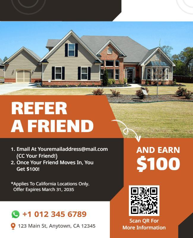 Referral Program Real Estate Flyer Template