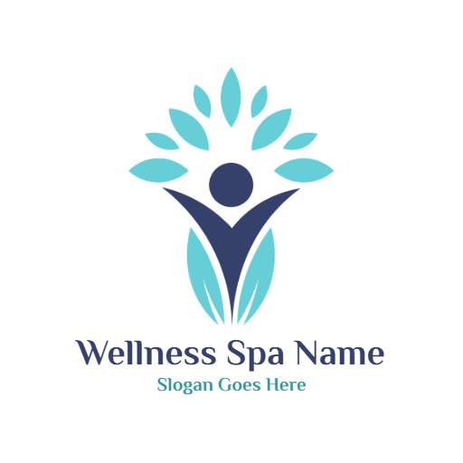 Refreshing Blue and Green Wellness Spa Relaxation Logo Template