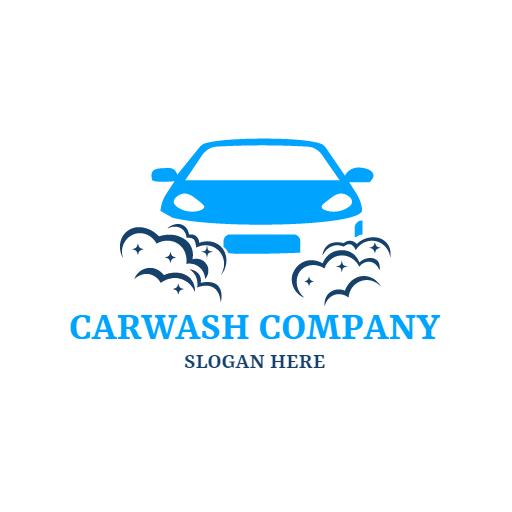 Refreshing Blue Car Wash Design with Clean Vehicle Logo Template