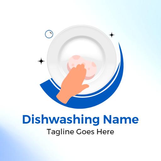 Refreshing Blue Design for Effective Dishwashing Liquid Logo Template