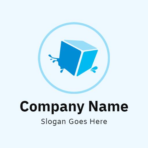 Refreshing Blue Ice Cube Design for Beverage Industry Logo Template