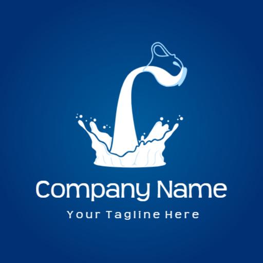 Refreshing Blue Milk Splash with Creamy Flow Logo Template