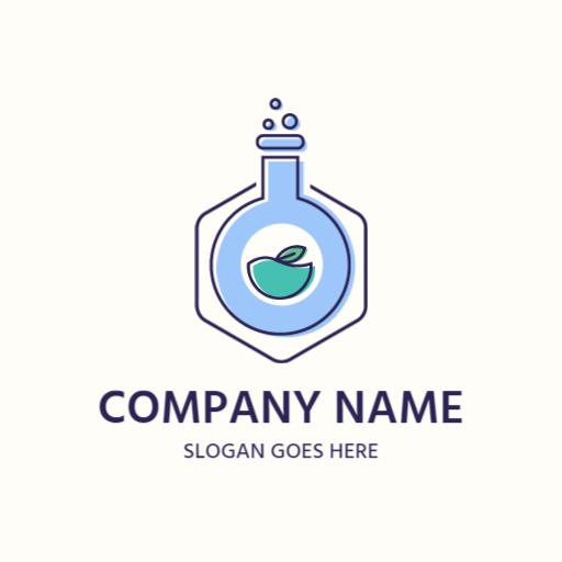 Refreshing Blue Oxygen Bottle with Leaf Design Logo Template