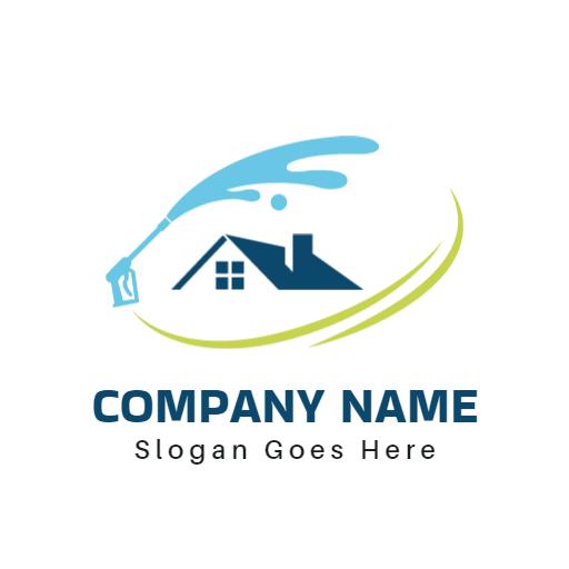 Refreshing Blue Pressure Washing Design for Home Care Logo Template