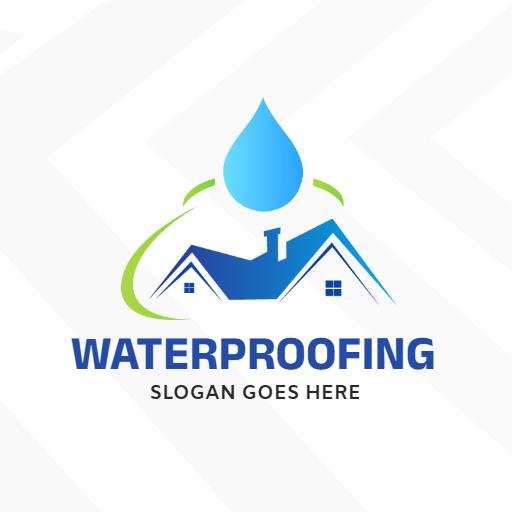 Refreshing Blue Water Drop Design Highlighting Roofing Solutions Logo Template