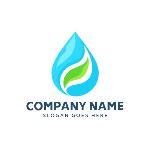 Refreshing Blue Water Drop Symbolizing Health and Wellness Logo Template
