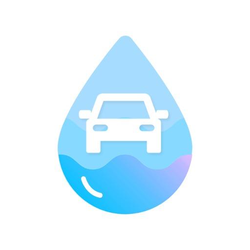 Refreshing Blue Water Droplet Symbolizing Car Wash Services Logo Template