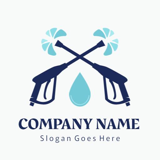 Refreshing Dual Pressure Washers Represent Clean Services Logo Template