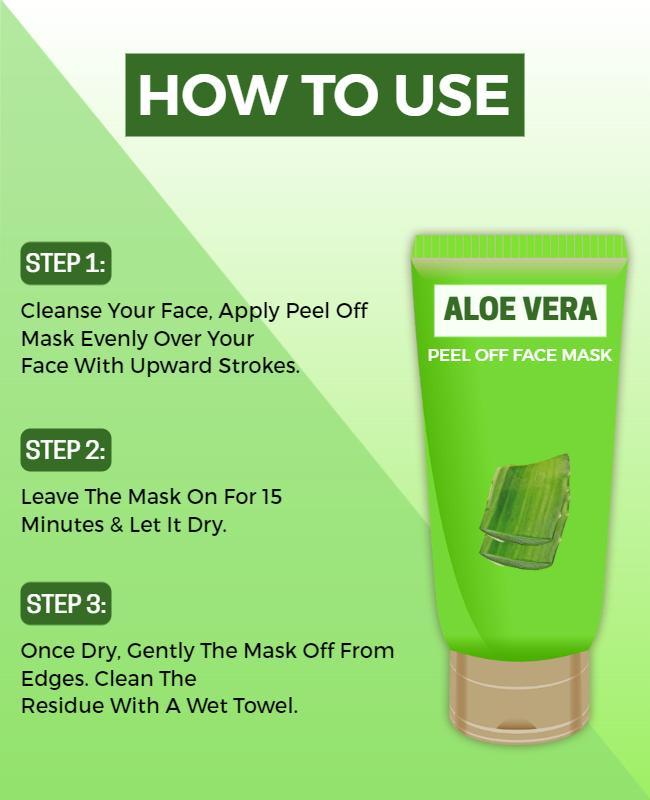 Refreshing Green Aloe Vera Face Mask Instructions Poster Template