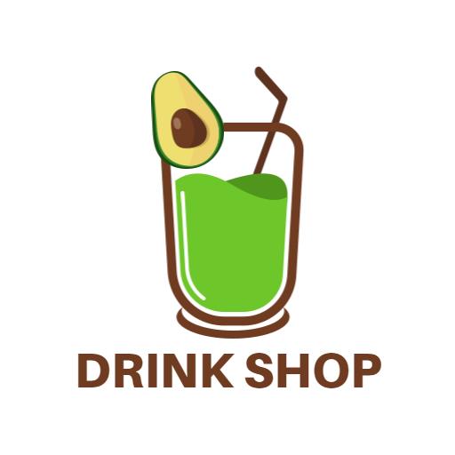 Refreshing Green Avocado Drink Showcasing a Drink Shop Logo Template