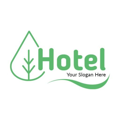 Refreshing Green Design Highlighting Eco-Friendly Hotel Logo Template
