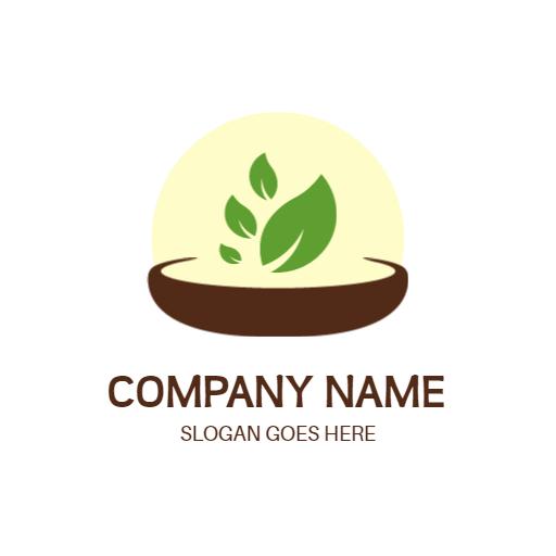 Refreshing Green Herbal Leaves in Natural Organic Settings Logo Template