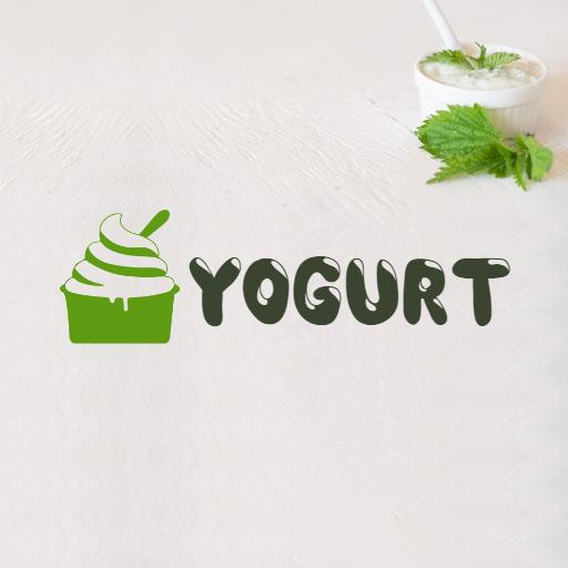 Refreshing Green Yogurt Dessert Design with Soft Serve Logo Template