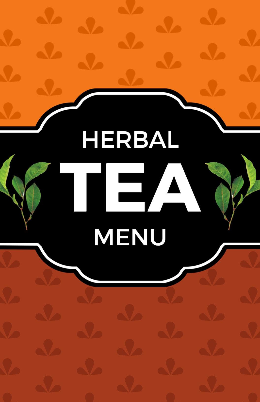 Refreshing Herbal Tea Selections with Unique Flavors Tea Menu Template