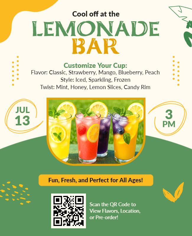Refreshing Lemonade Bar Event Flyer Template