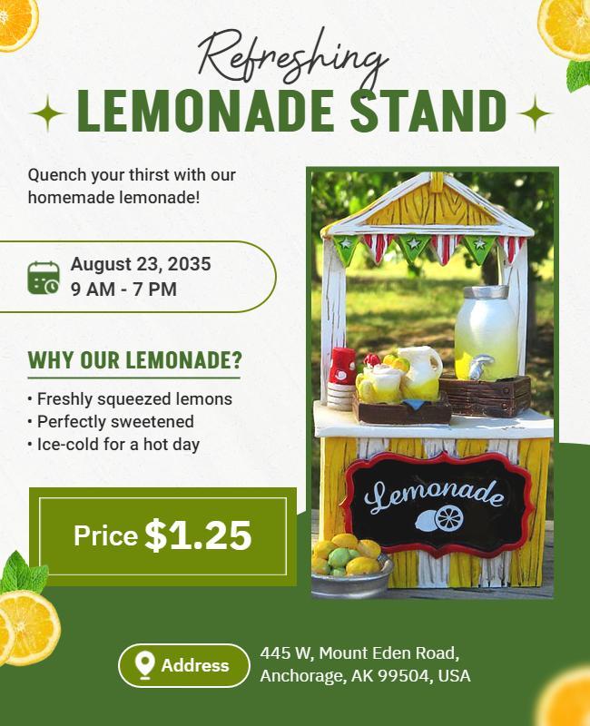 Refreshing Lemonade Stand Event Flyer Template