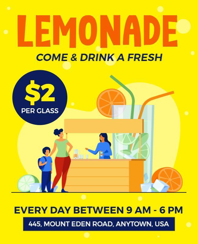 Refreshing Lemonade Stand Promotion Flyer Template