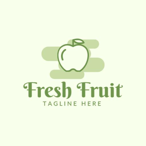 Refreshing Light Green Apple Illustrating Fresh Fruit Logo Template