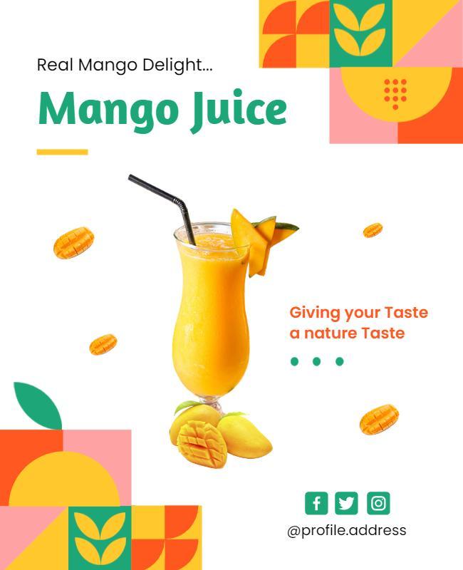 Refreshing Mango Juice Beverage Promotion Flyer Template