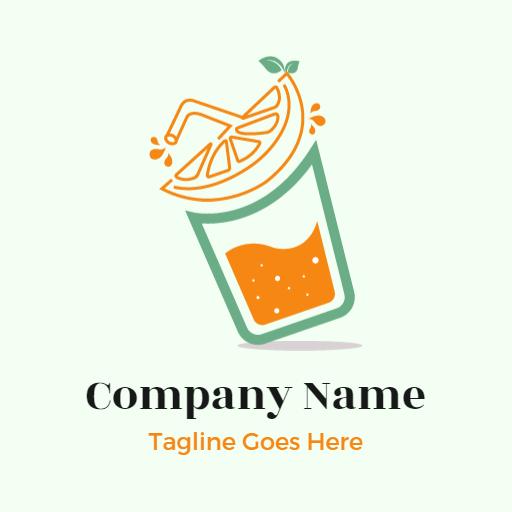 Refreshing Orange Juice Served in a Glass Logo Template