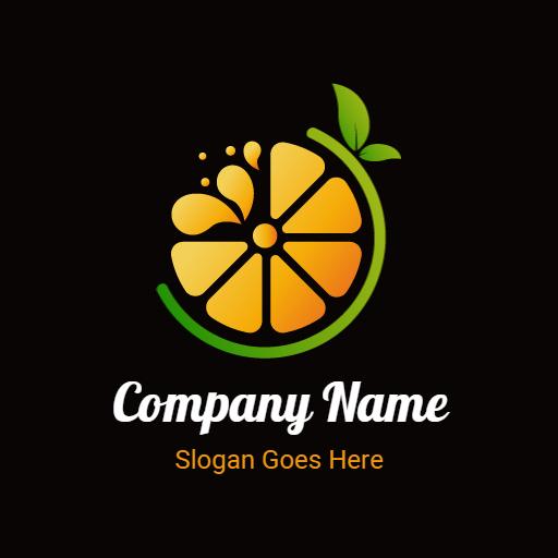 Refreshing Orange Slice with Splash Design for Juice Logo Template