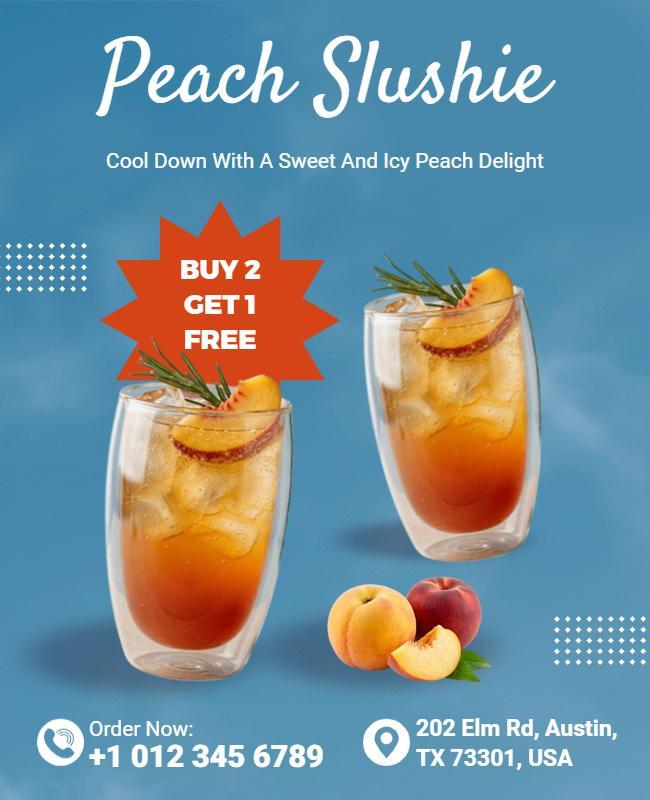 Refreshing Peach Slushie Promotion Flyer Template