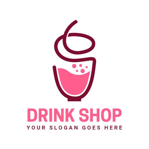 Refreshing Pink Beverage Design for Trendy Drink Shop Logo Template