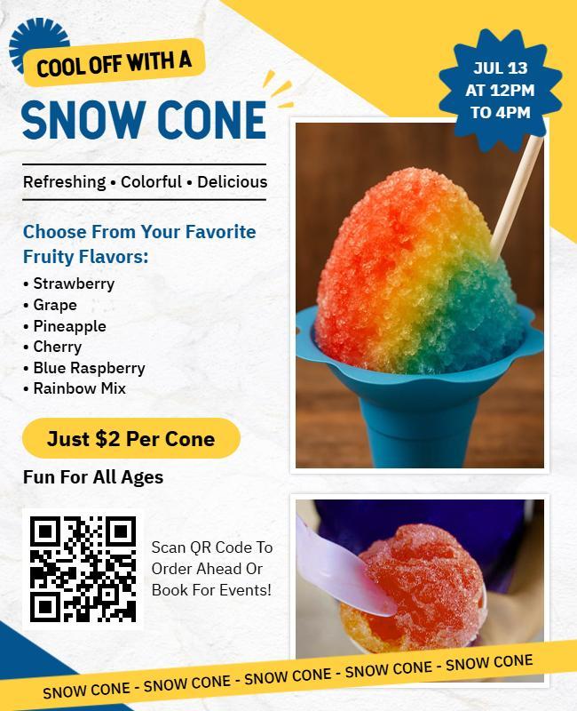 Refreshing Summer Snow Cone Event Flyer Template