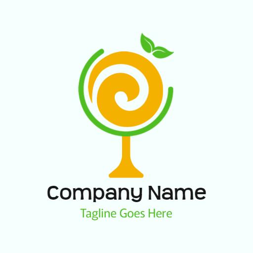 Refreshing Swirling Citrus Design for Juice Brand Logo Template