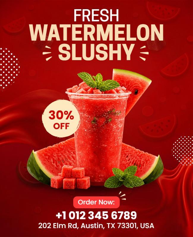 Refreshing Watermelon Slushy Promotion Flyer Template