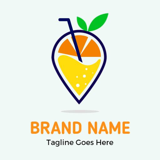Refreshing Yellow Juice Design with Citrus Fruit Elements Logo Template