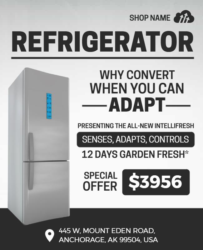 Refrigerator Special Offer Promotional Flyer Template