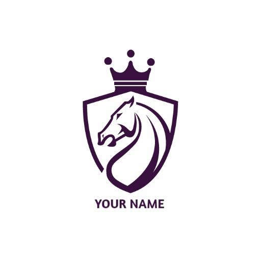 Regal Purple Horse Emblem Signifying Champions Logo Template