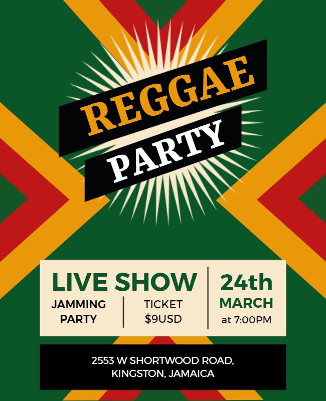 Reggae Jamming Live Show Party Flyer Template