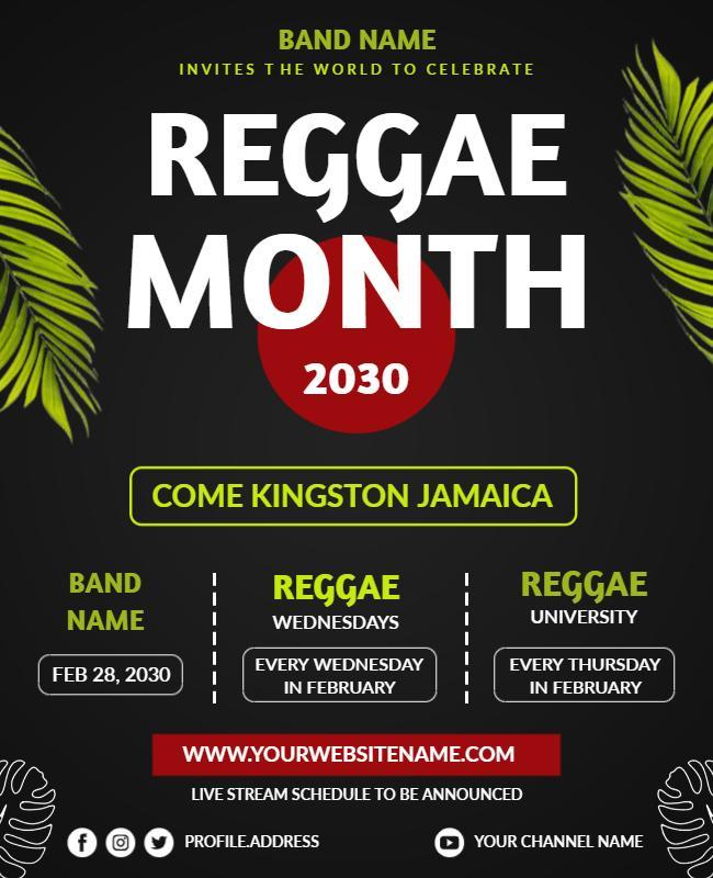 Reggae Month Celebration Event Flyer Template