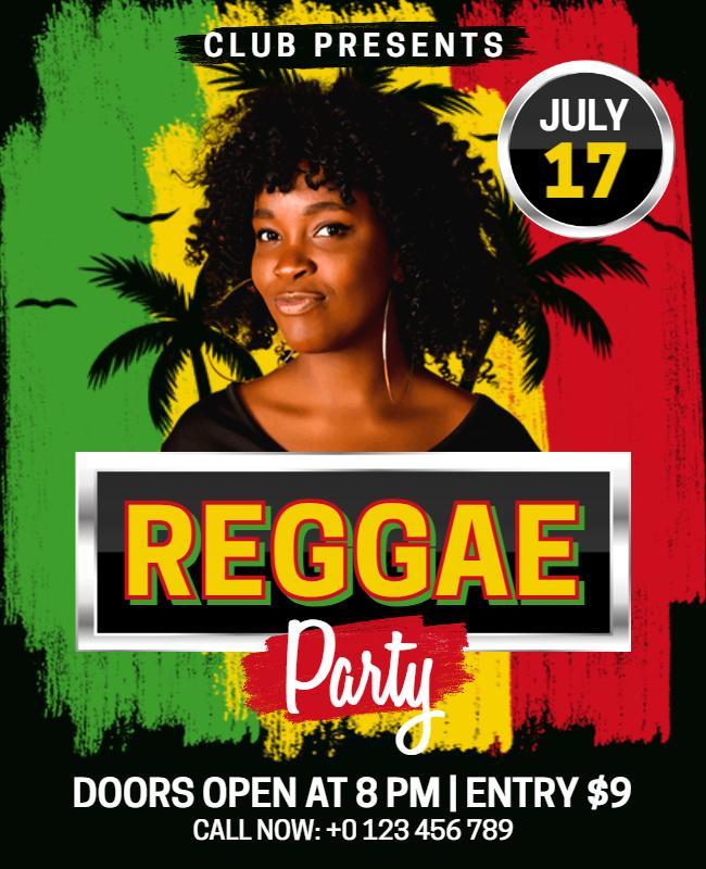 Reggae Music Club Party Flyer Template