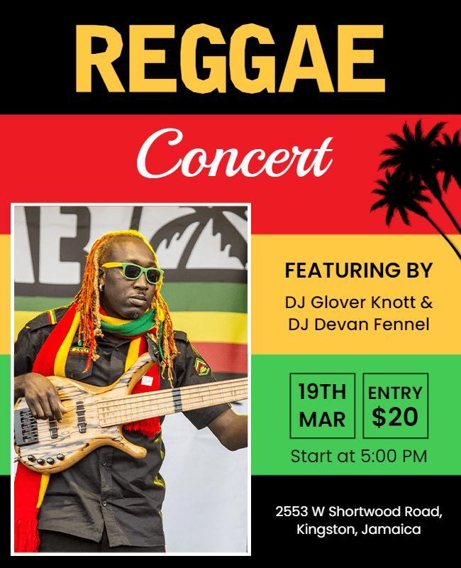 Reggae Music Concert Event Flyer Template