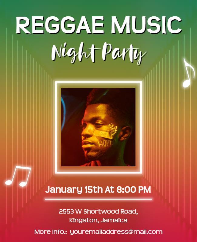 Reggae Music Night Party Flyer Template