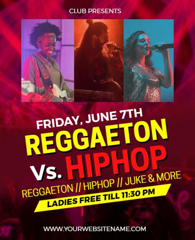 Reggaeton and Hip Hop Music Event Flyer Template