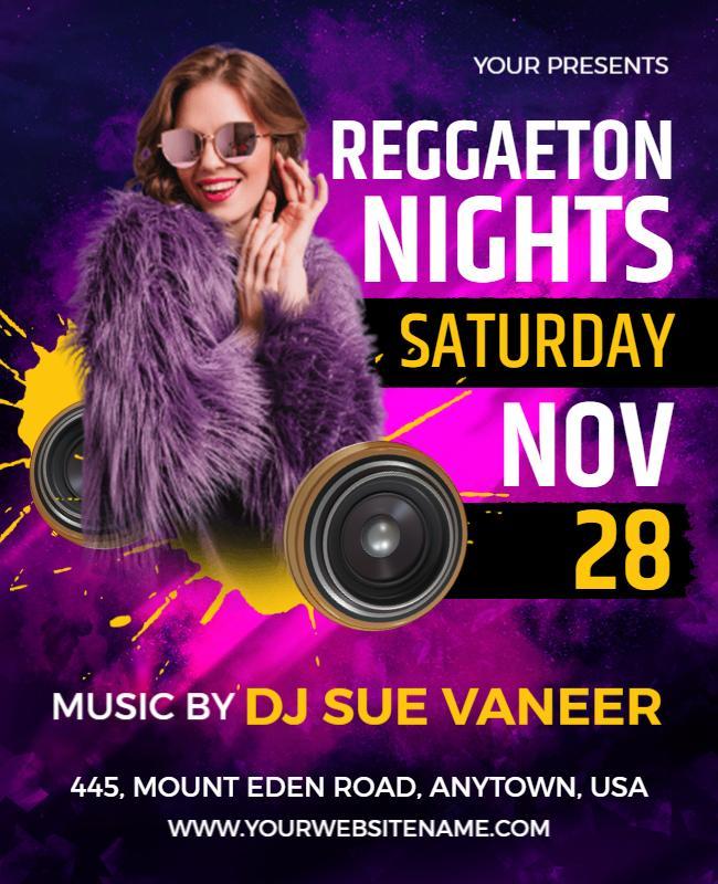 Reggaeton Night Dj Event Flyer Template